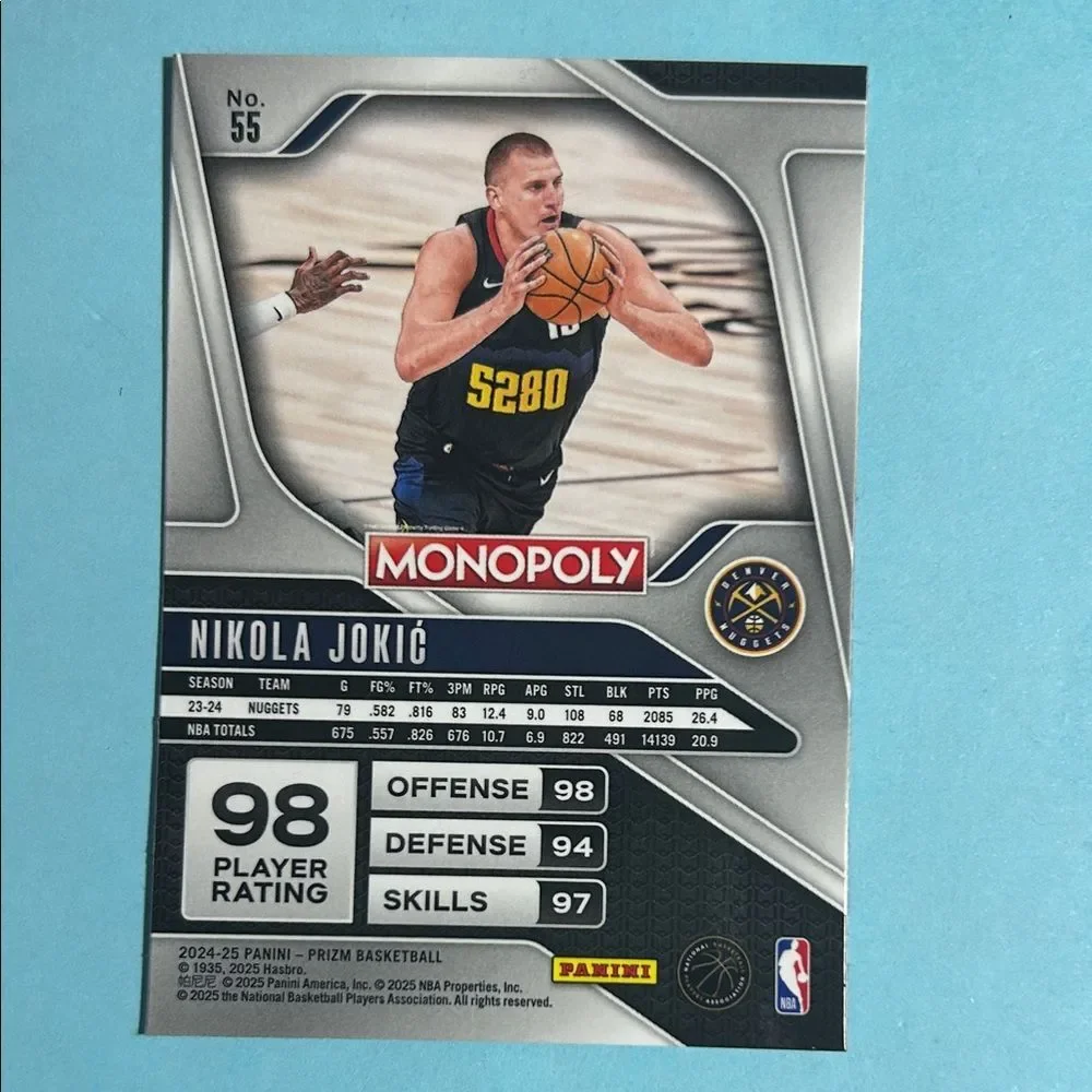 (3)2024-25 Panini, Nikola Jokic akaThe Joker, Denver Nuggets Cards